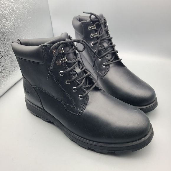 UGG Mens Boots Stenton Waterproof Leather Black Lace Up Workboots US 13 New main image 9